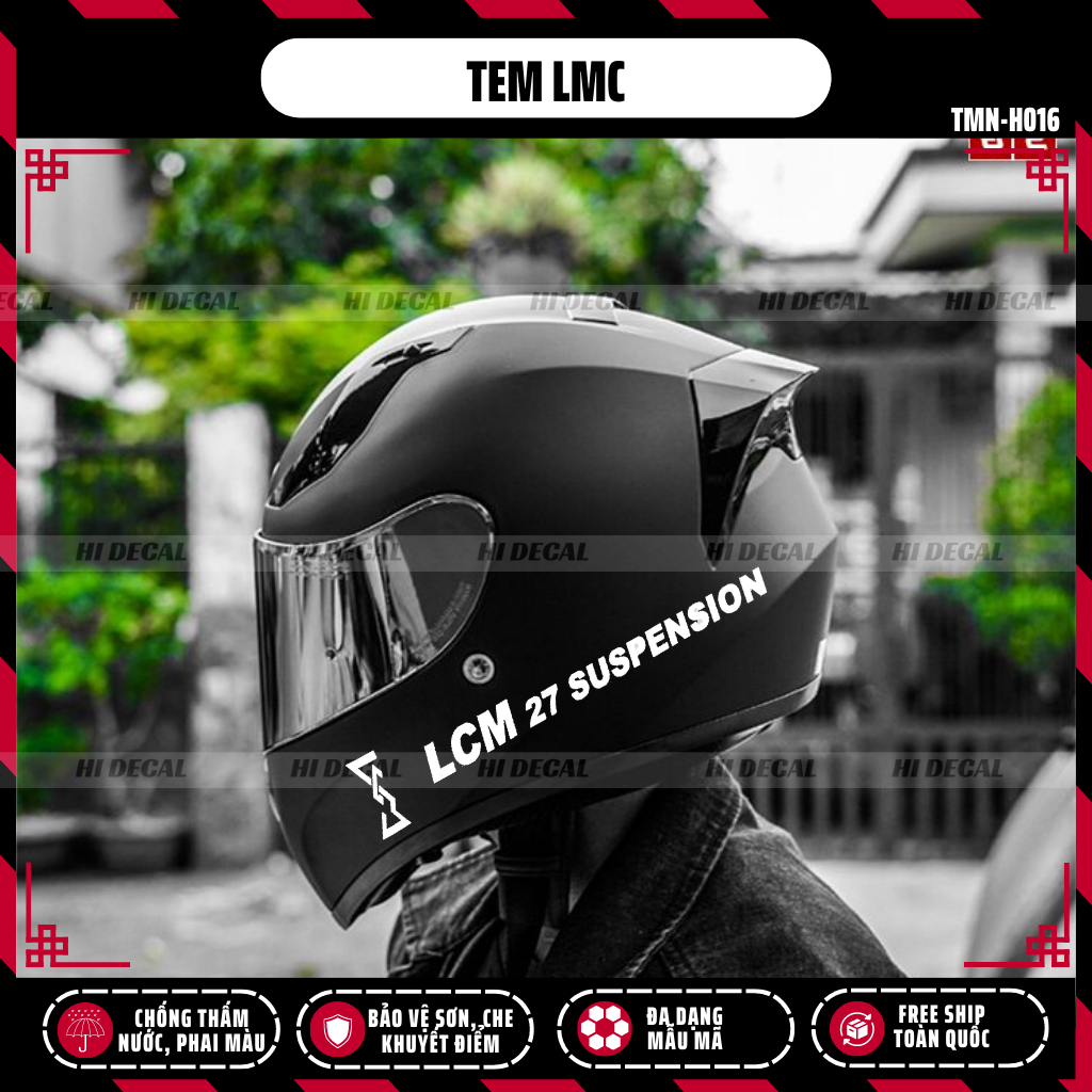 [2 chiêc] Tem LCM dán phuộc decal sticker xe máy | TMN-H007 | Decal tem sticker hình dán chống nước, chống phai màu