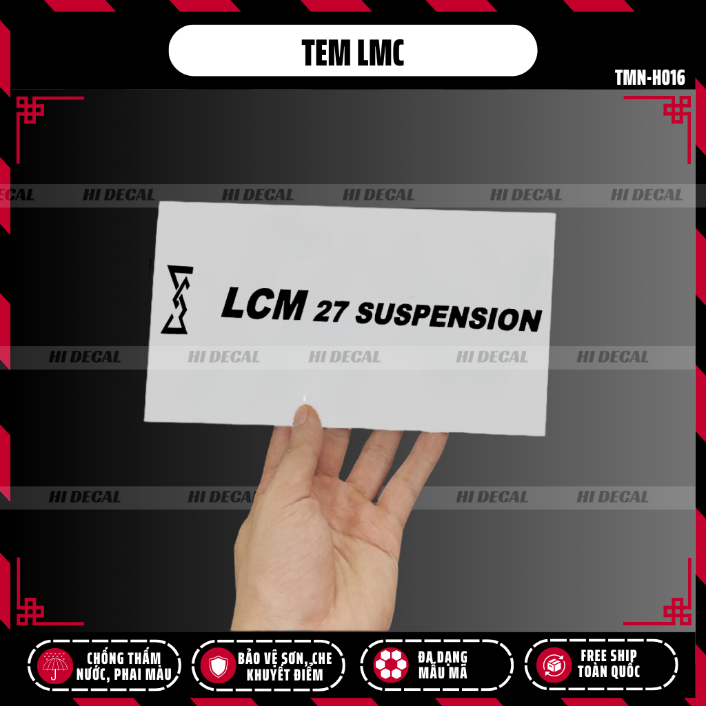 [2 chiêc] Tem LCM dán phuộc decal sticker xe máy | TMN-H007 | Decal tem sticker hình dán chống nước, chống phai màu