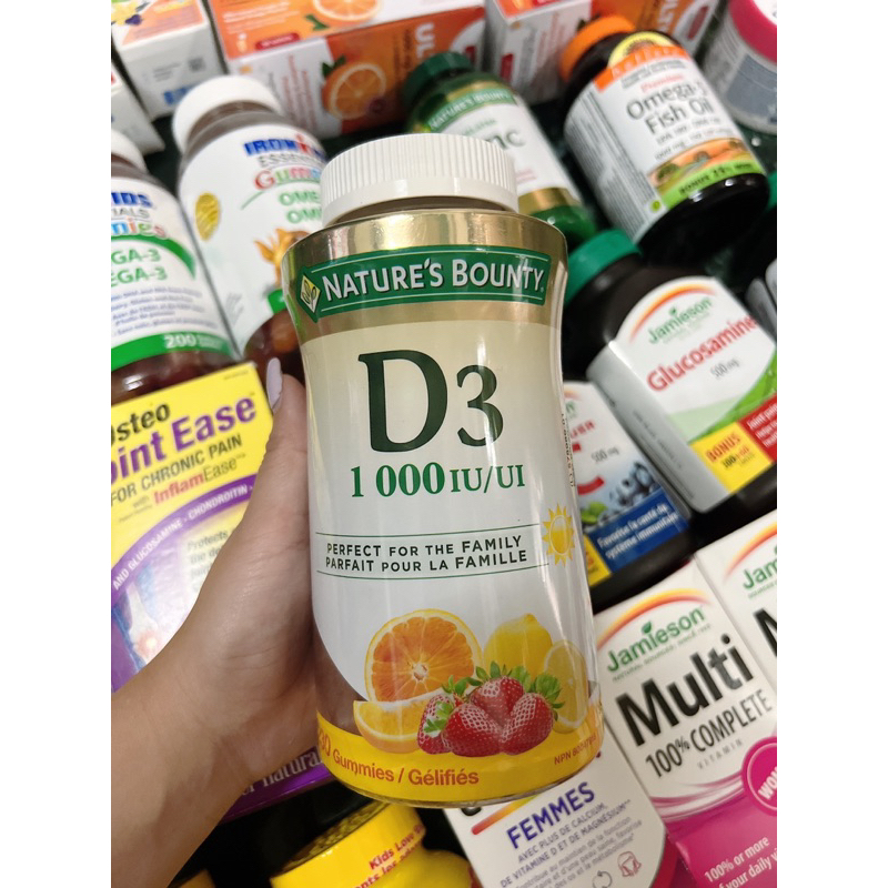 (Bill Costco Canada)Kẹo nhai Nature's Bounty Vitamin D3 1000 IU 230v