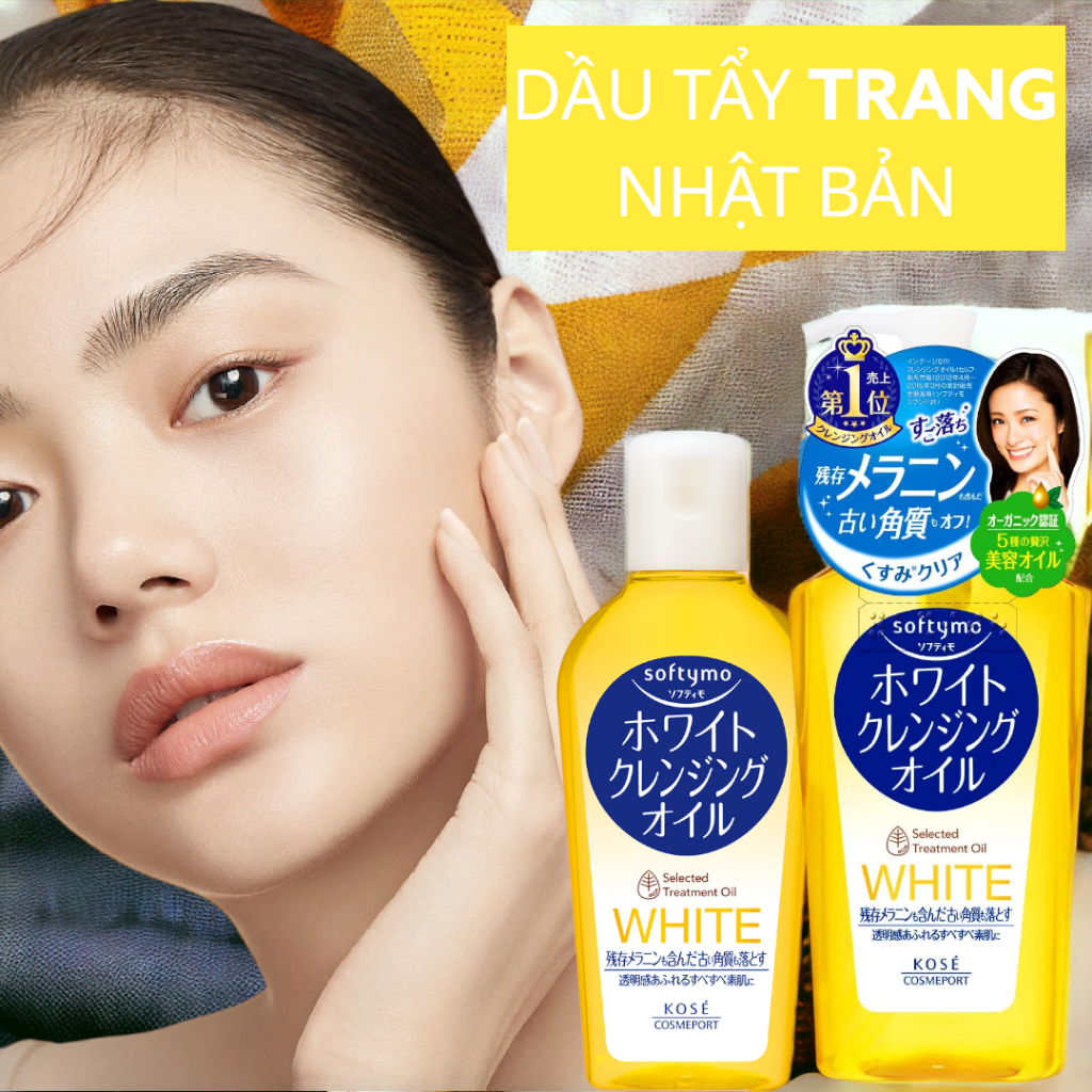 Dầu Tẩy Trang Giúp Dưỡng Sáng Da Kosé Softymo White Cleansing Oil (Mẫu Cũ - 3 Loại Dung Tích)