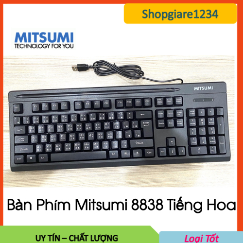 Bàn phím tiếng Trung Mitsumi 8838 cổng USB màu đen có dây- Chính Hãng ...