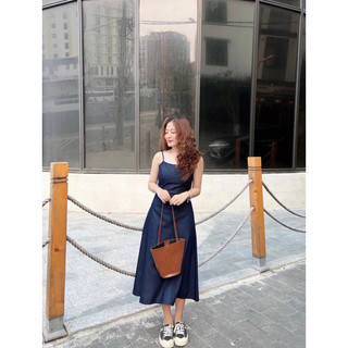 Calia dress - đầm dây denim thiết kế Ma Vie
