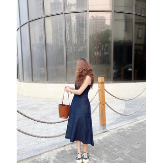 Calia dress - đầm dây denim thiết kế Ma Vie
