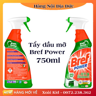 [Hàng nội địa Đức] Chai Xịt Tẩy Dầu Mỡ Nhà Bếp Bref Power Dung Tích 750ml Dùng Được Cho Máy Hút Mùi, Lò Nướng