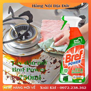 [Hàng nội địa Đức] Chai Xịt Tẩy Dầu Mỡ Nhà Bếp Bref Power Dung Tích 750ml Dùng Được Cho Máy Hút Mùi, Lò Nướng