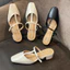 Giày sục nữ 3 phân đế vuông tiện lợi Annmodels chất liệu xi mờ kiểu dáng Mary Jane thời trang phong cách _SUC3004QNXM