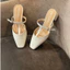 Giày sục nữ 3 phân đế vuông tiện lợi Annmodels chất liệu xi mờ kiểu dáng Mary Jane thời trang phong cách _SUC3004QNXM