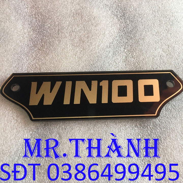 Logo ( Mác ) Chữ Xe Honda Win 100 Màu Đen Viền Vàng Hàng Cao Cấp ...