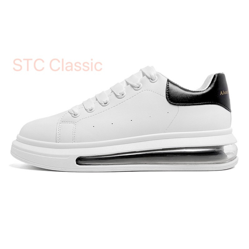 Giày Thể Thao Sneaker Màu Trắng Cho Nam Êm Ái Tôn Dáng, Tăng Chiều Cao Chuẩn Phong Cách Hàn Quốc