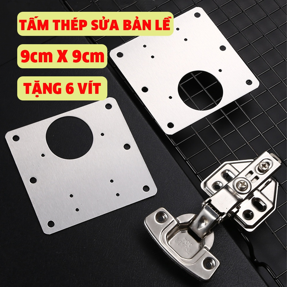 Miếng đệm sửa bản lề cửa tủ – Chất liệu thép không gỉ – Hàng chất lượng cao – Tặng kèm 8 vít 3x15mm;