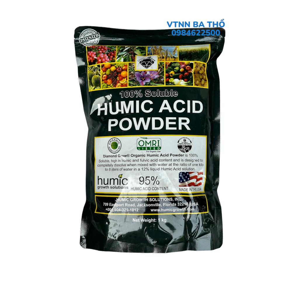 Phân Bón Sinh Học Humic Mỹ 95% chính hãng Hoàng Phúc nhập khẩu (kg ...