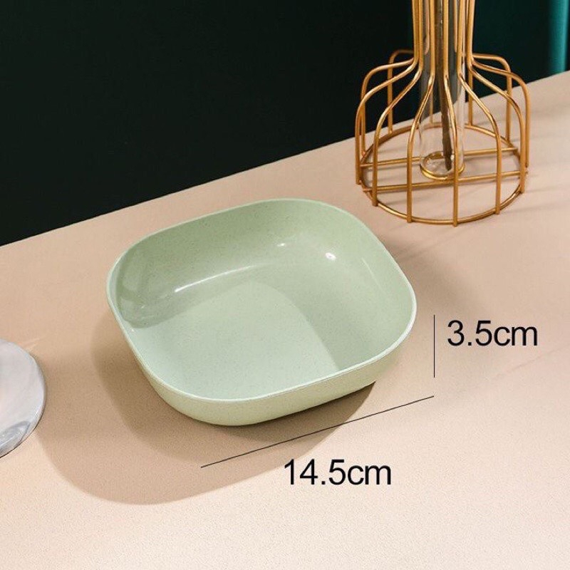 Set 8 Dĩa Nhựa Lúa Mạch  -  (4 cạn + 4 Sâu) Tone Màu Pastel Siêu Dễ Thương