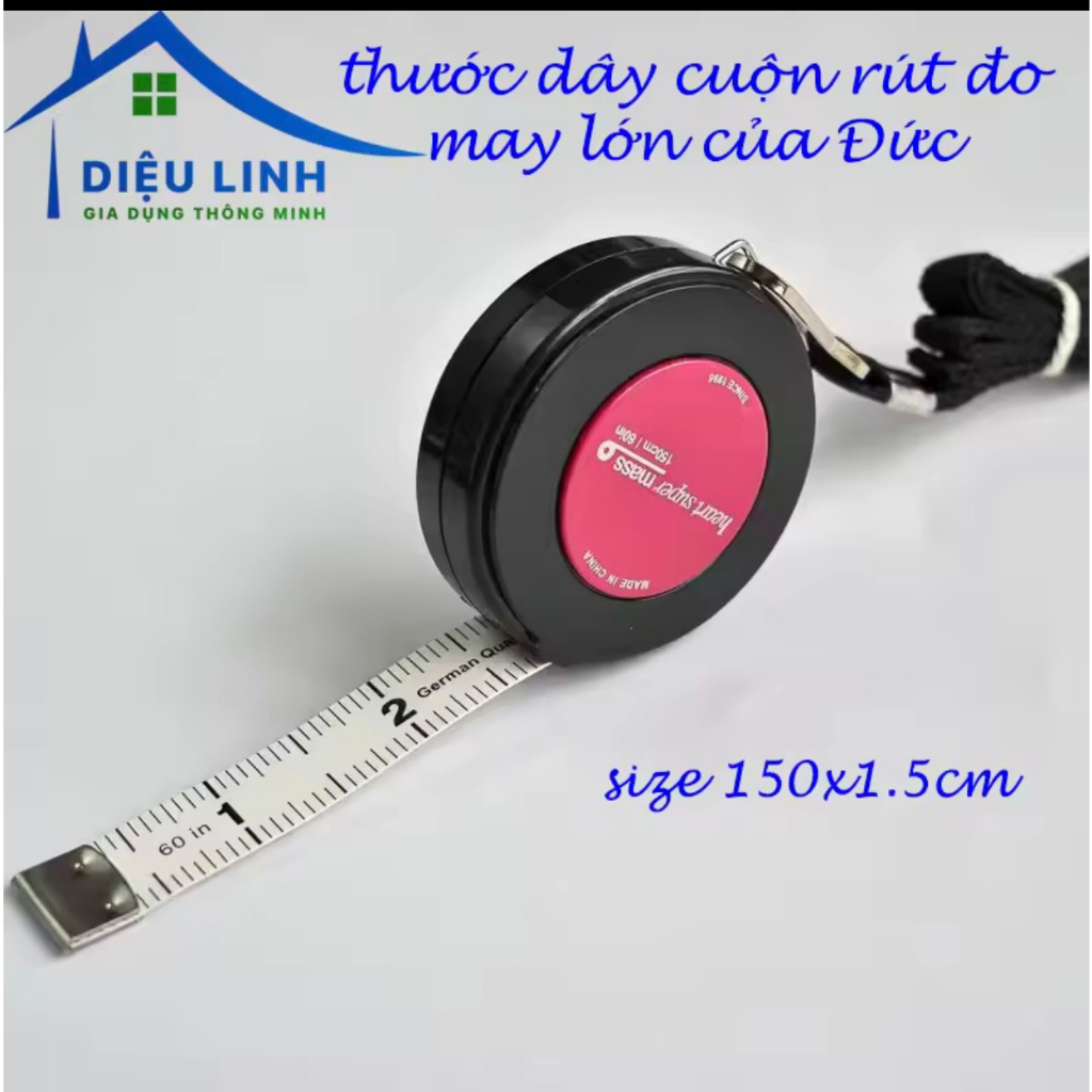 Thước, thước dây, thước đo, thước cuộn rút đo may lớn của Đức 150cm x1 ...
