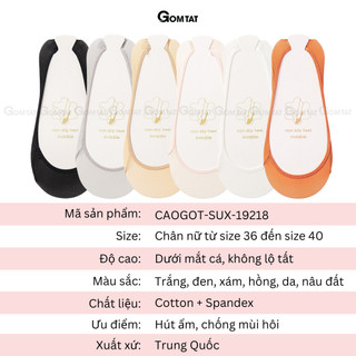 [MUA 4 TẶNG 1] Tất lười nữ đi giày cao gót GOMTAT, vớ chất liệu cotton mang mùa hè, thoáng khí - CAOGOT-SUX-19218