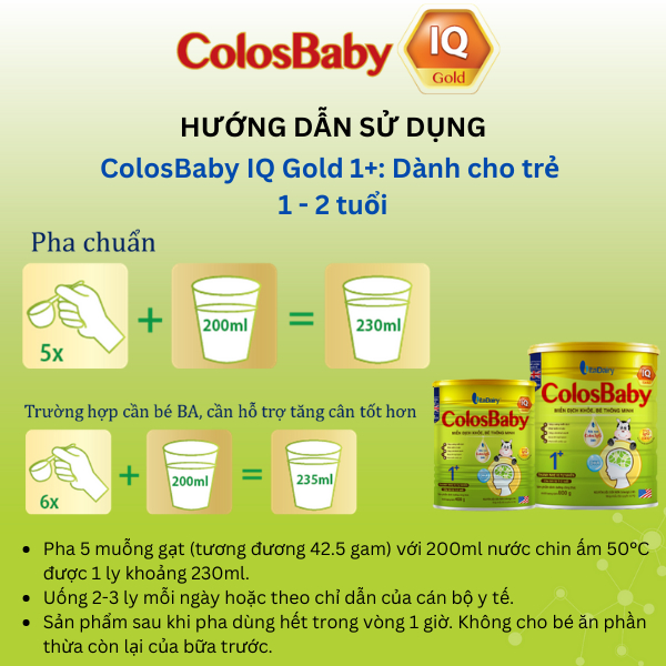 Ảnh Sữa non Colosbaby IQ Gold 1+ 800g, sữa bột giúp phát triển trí não - VitaDairy 2