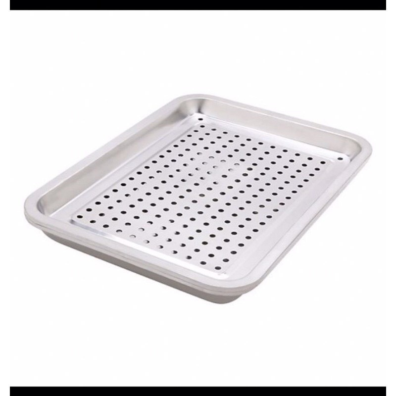 Khay inox  22 X 32 X 5cm- khay úp ly inox  cao cấp có lỗ thoát nước