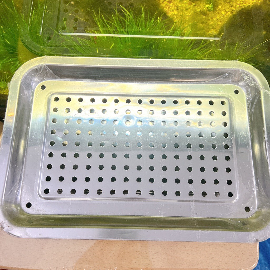 Khay inox  22 X 32 X 5cm- khay úp ly inox  cao cấp có lỗ thoát nước