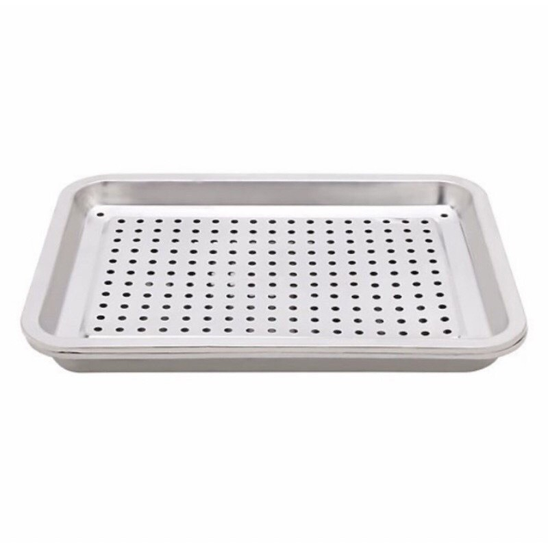 Khay inox  22 X 32 X 5cm- khay úp ly inox  cao cấp có lỗ thoát nước