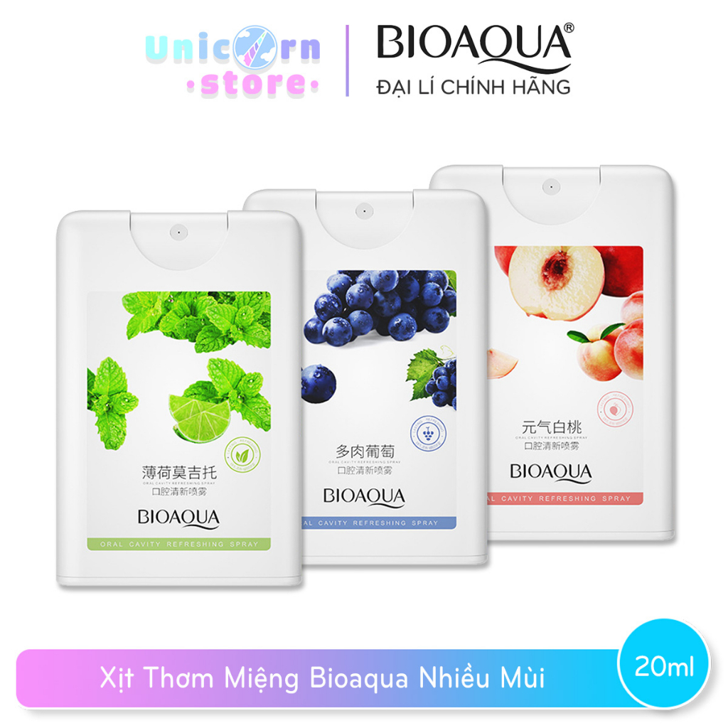 Xịt Thơm Miệng Hương Hoa Quả BIOAQUA Cho Miệng Sạch Sẽ Thơm Tho Nội Địa Trung 20ml