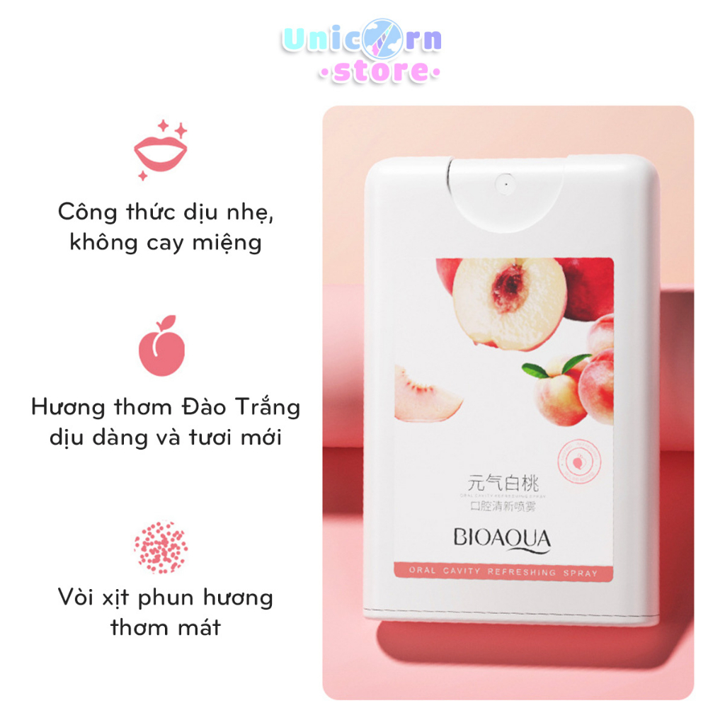 Xịt Thơm Miệng Hương Hoa Quả BIOAQUA Cho Miệng Sạch Sẽ Thơm Tho Nội Địa Trung 20ml
