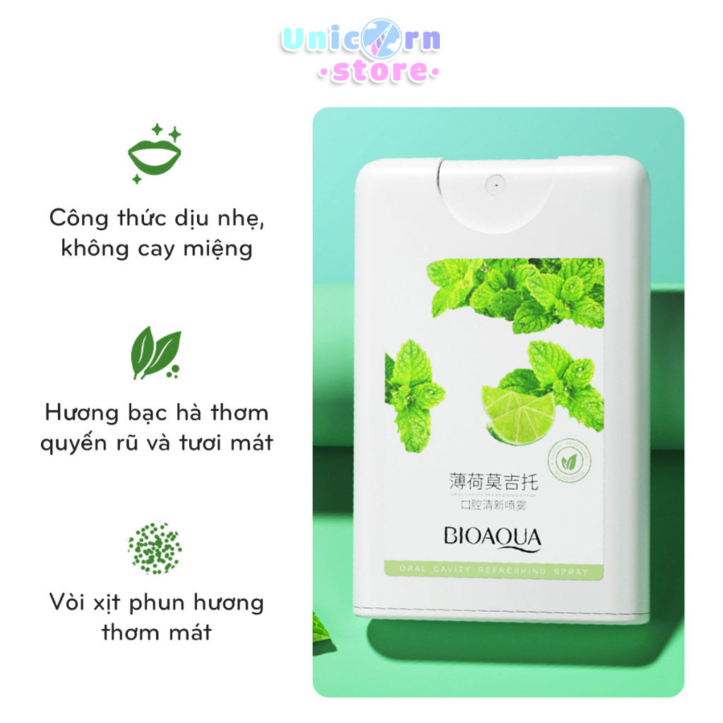 Xịt Thơm Miệng Hương Hoa Quả BIOAQUA Cho Miệng Sạch Sẽ Thơm Tho Nội Địa Trung 20ml