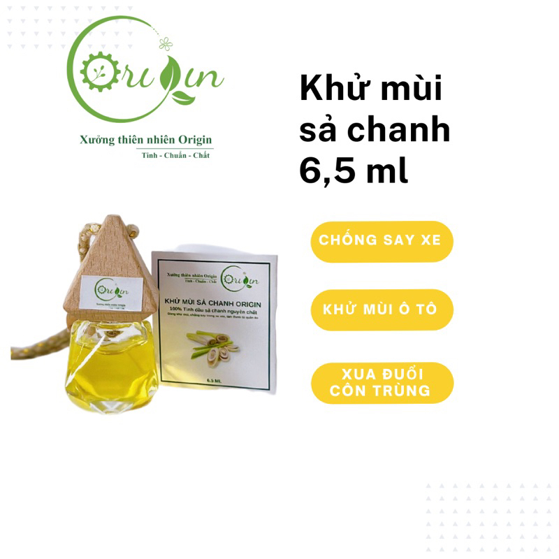 Tinh dầu treo xe khử mùi oto, chống say xe - Khử mùi sả chanh Origin 6.5ml