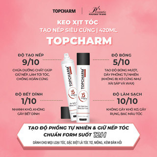 Keo xịt giữ nếp tóc TOPCHARM siêu cứng - Gôm xịt tạo kiểu tóc đẹp cho nữ, không gây khô xơ tóc