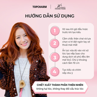 Keo xịt giữ nếp tóc TOPCHARM siêu cứng - Gôm xịt tạo kiểu tóc đẹp cho nữ, không gây khô xơ tóc