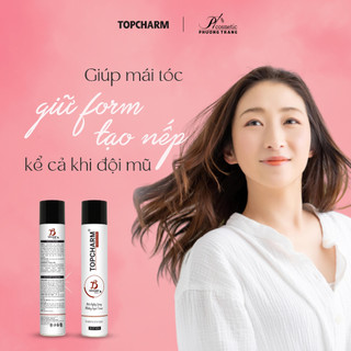 Keo xịt giữ nếp tóc TOPCHARM siêu cứng - Gôm xịt tạo kiểu tóc đẹp cho nữ, không gây khô xơ tóc