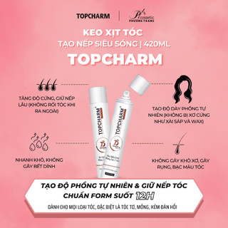 Keo xịt tóc giữ nếp mềm tóc TOPCHARM siêu sóng - Keo tạo kiểu tóc hottrend ngay tại nhà
