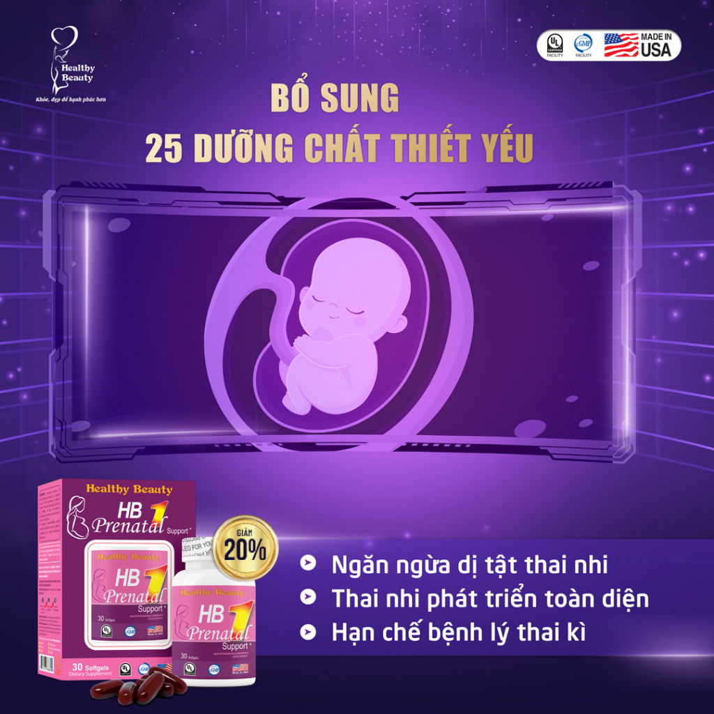 Ảnh Viên Uống Bổ Sung Vitamin & Khoáng Chất Cho Bà Bầu HB PRENATAL SUPPORT 3