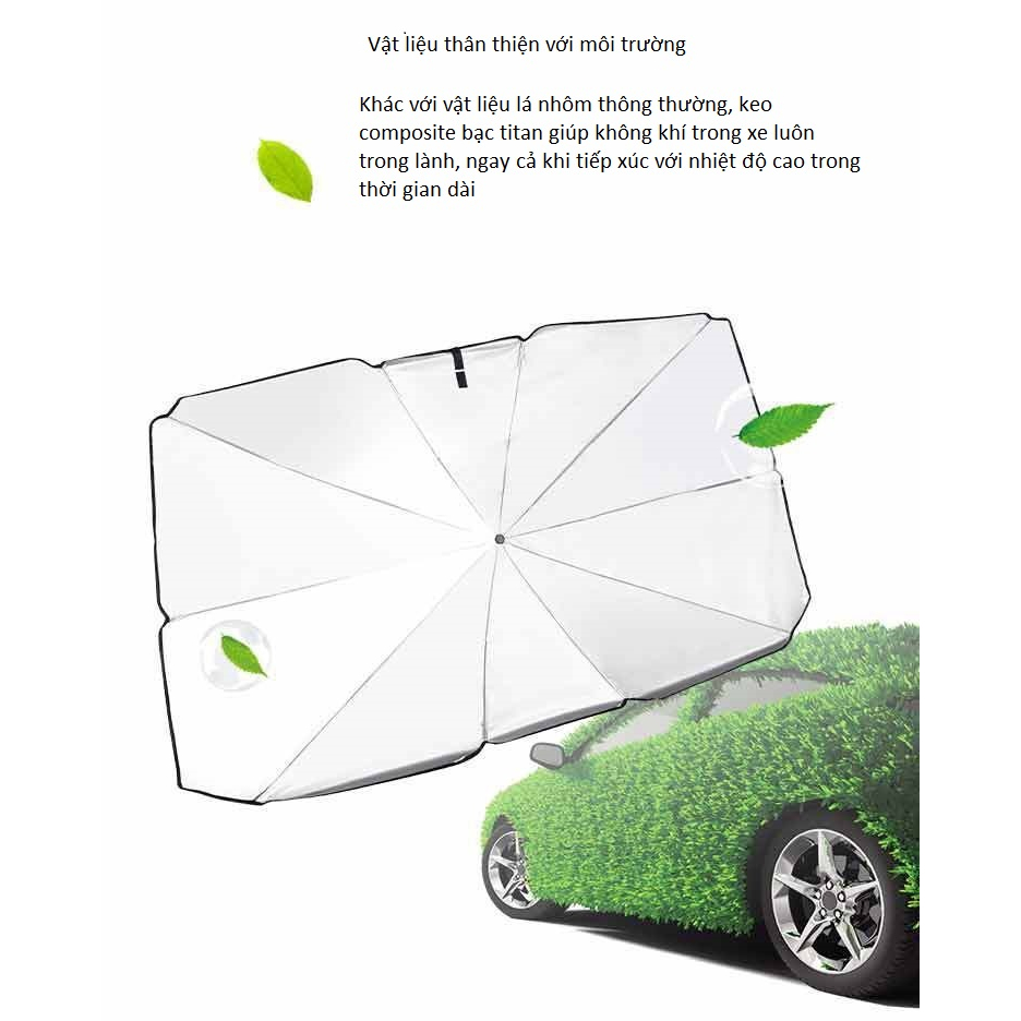 Ô Che Nắng Kính Lái Ô Tô , Dù Che Nắng Kính Lái Ô Tô (Tặng BAO DA) – Chống Nắng Nóng, Chống UV, Bảo Vệ Nội Thất Xe