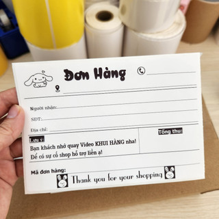Sét 50 Phiếu giao hàng in sẵn, tem ghi vận đơn có sẵn keo dán kích thước 10x15cm