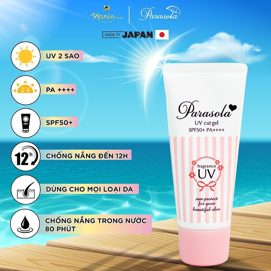 Ảnh Kem chống nắng dưỡng da dạng gel Naris Parasola Fragrance, UV 2-sao SPF50+ PA++++ 90g 2