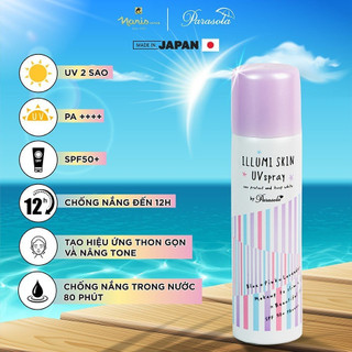 Xịt chống nắng nâng tông thon gọn Naris Parasola Illumi Skin UV Spray SPF50+ / PA++++ 80gr