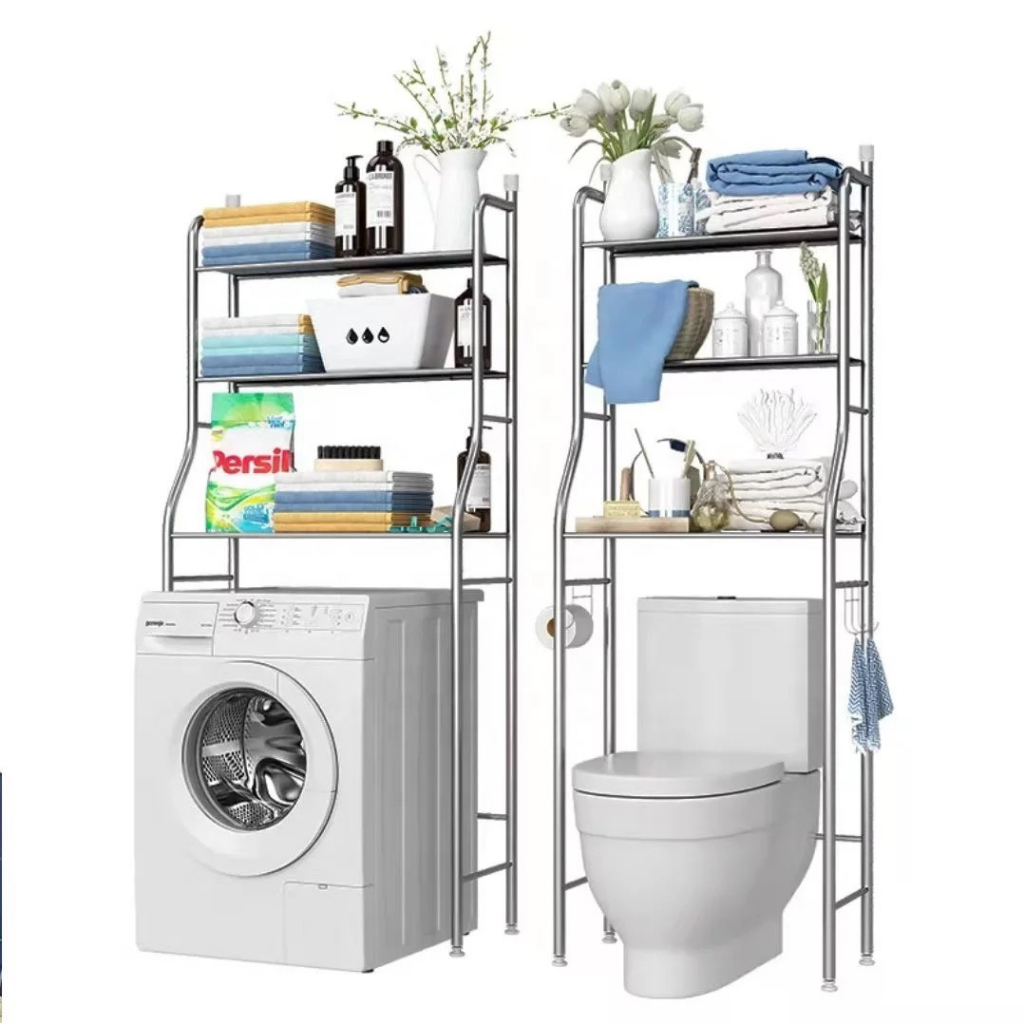 Kệ Bồn Cầu Để Đồ Nhà Vệ Sinh, Toilet, Nhà tắm- 3 Tầng INOX Cao Cấp