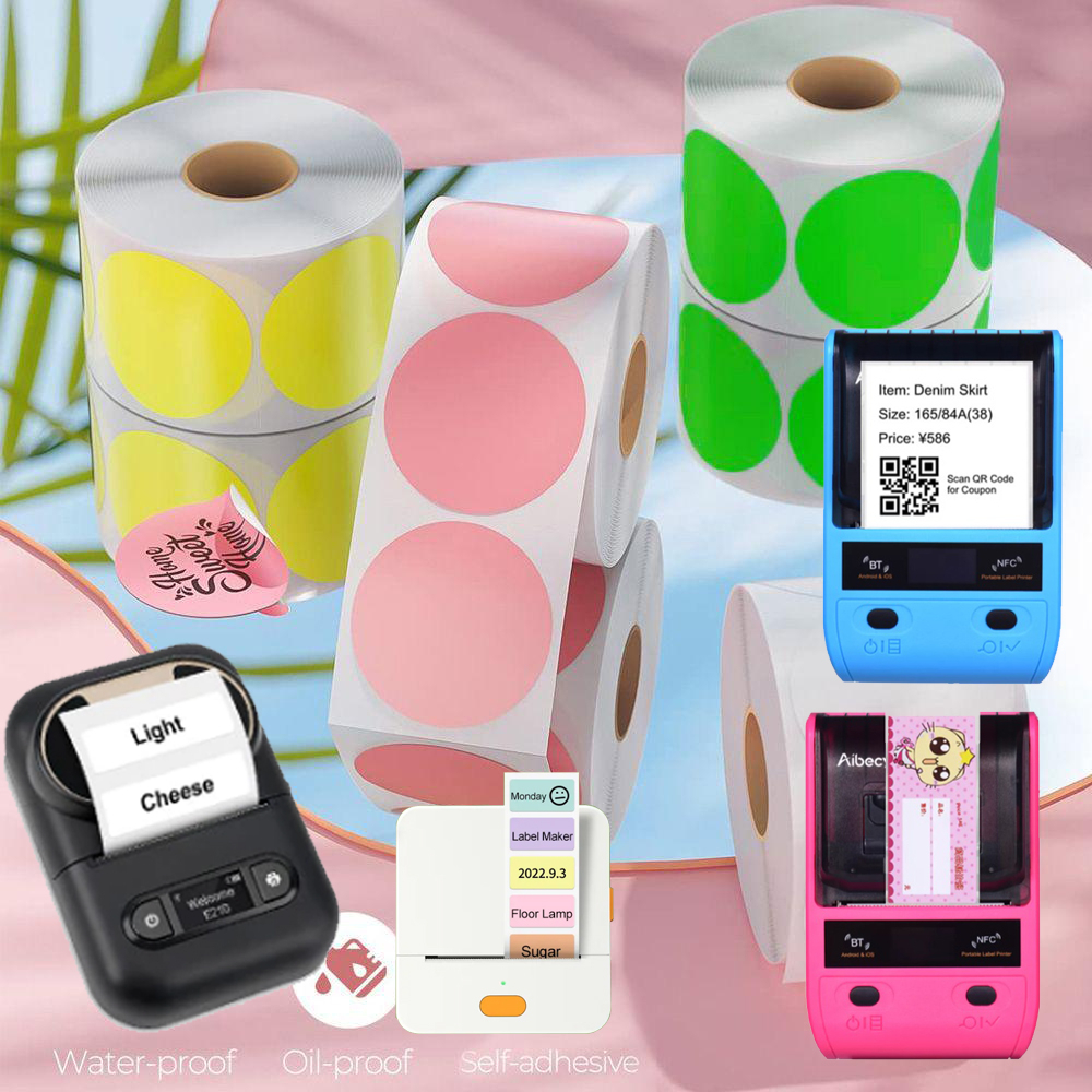 Giấy in nhiệt màu, tem nhãn dán màu, sticker màu cho các máy in tem ...