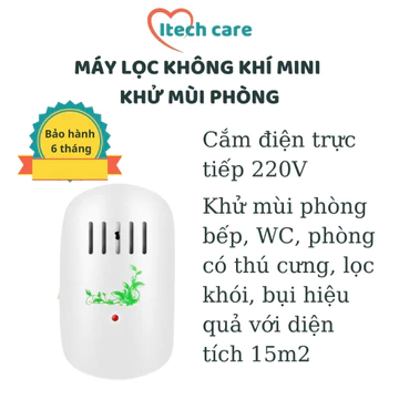 Máy Lọc Không Khí Mini Ion Âm - Khử Mùi, Bụi Mịn Thanh Lọc Không Khí Phòng Hiệu Quả Tại Itechcare