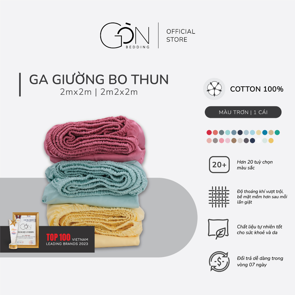 [Nhiều màu] Ga Giường Bo Thun Gòn Bedding Cotton 100% Hàn Quốc 2mx2m-2m2x2m (ĐẶT HÀNG 1-2 NGÀY)