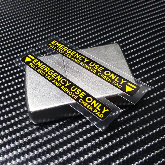 Bộ 2 Tem Emergency use only dán nón bảo hiểm fullface shoei. Decal cao cấp chống nước, độ dính cao