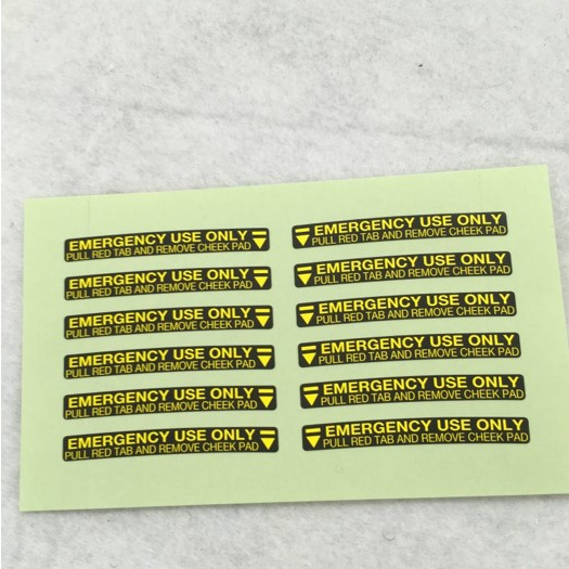 Bộ 2 Tem Emergency use only dán nón bảo hiểm fullface shoei. Decal cao cấp chống nước, độ dính cao