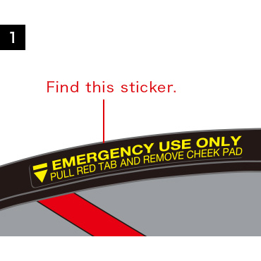 Bộ 2 Tem Emergency use only dán nón bảo hiểm fullface shoei. Decal cao cấp chống nước, độ dính cao