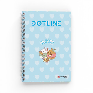 Sổ lò xo ruột chấm B5 TUANVIET BOOKS 180 trang Dotline chủ đề Molang, phù hợp ghi chép, nhật ký