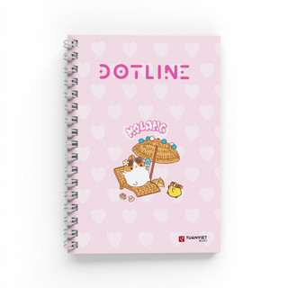 Sổ lò xo ruột chấm B5 TUANVIET BOOKS 180 trang Dotline chủ đề Molang, phù hợp ghi chép, nhật ký