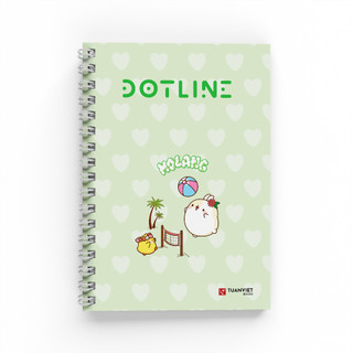 Sổ lò xo ruột chấm B5 TUANVIET BOOKS 180 trang Dotline chủ đề Molang, phù hợp ghi chép, nhật ký