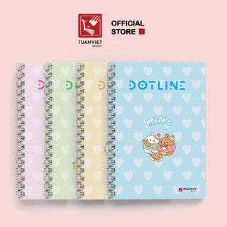 Sổ lò xo ruột chấm B5 TUANVIET BOOKS 180 trang Dotline chủ đề Molang, phù hợp ghi chép, nhật ký