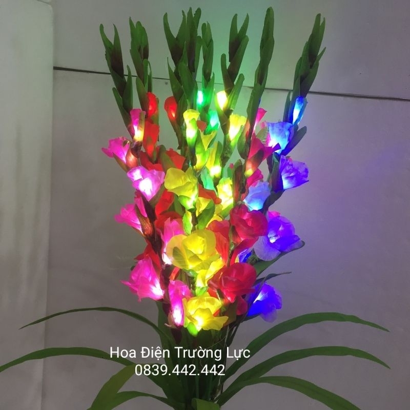 Hoa dơn ( hoa lay ơn) trang trí có đèn nhiều màu cao 98cm 💗 Hoa dơn giả ...