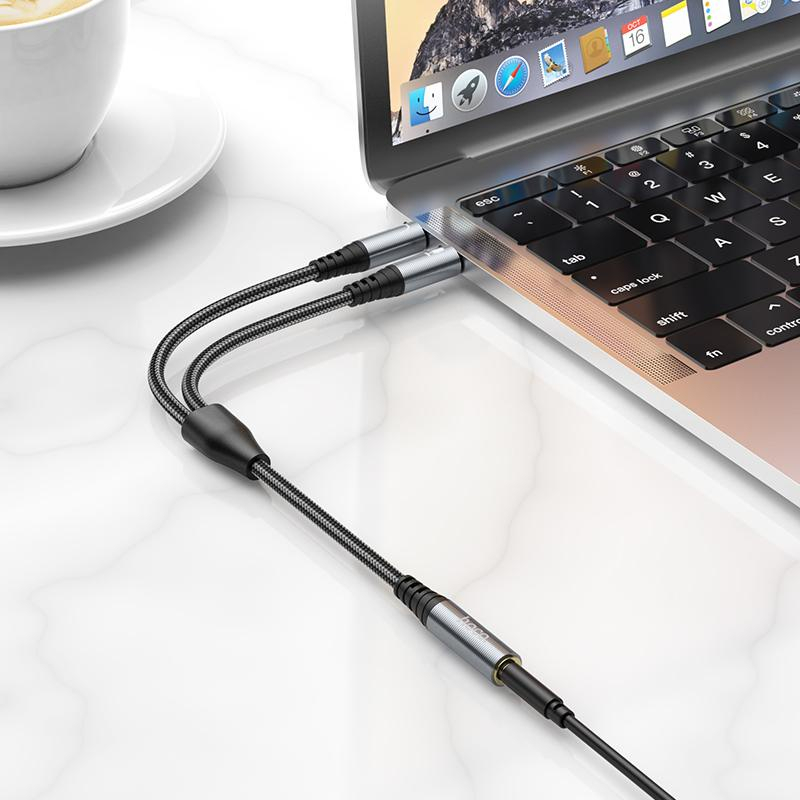 Cáp Gộp Audio & Mic Sang Tai Nghe 3.5mm Chính Hãng Hoco UPA21 -Support Âm Thanh Hifi - 3.5 Audio Female to 2 Male Gò Vấp | BigBuy360 - bigbuy360.vn