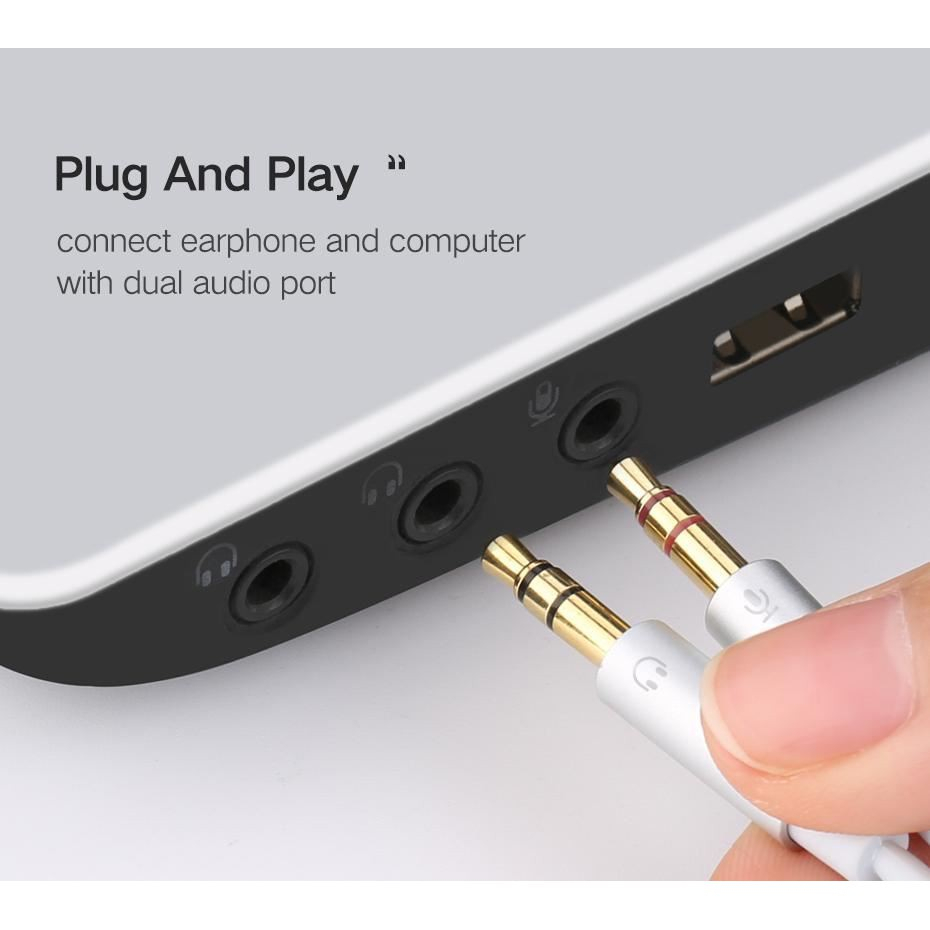 Cáp Gộp Audio & Mic Sang Tai Nghe 3.5mm Chính Hãng Hoco UPA21 -Support Âm Thanh Hifi - 3.5 Audio Female to 2 Male Gò Vấp | BigBuy360 - bigbuy360.vn