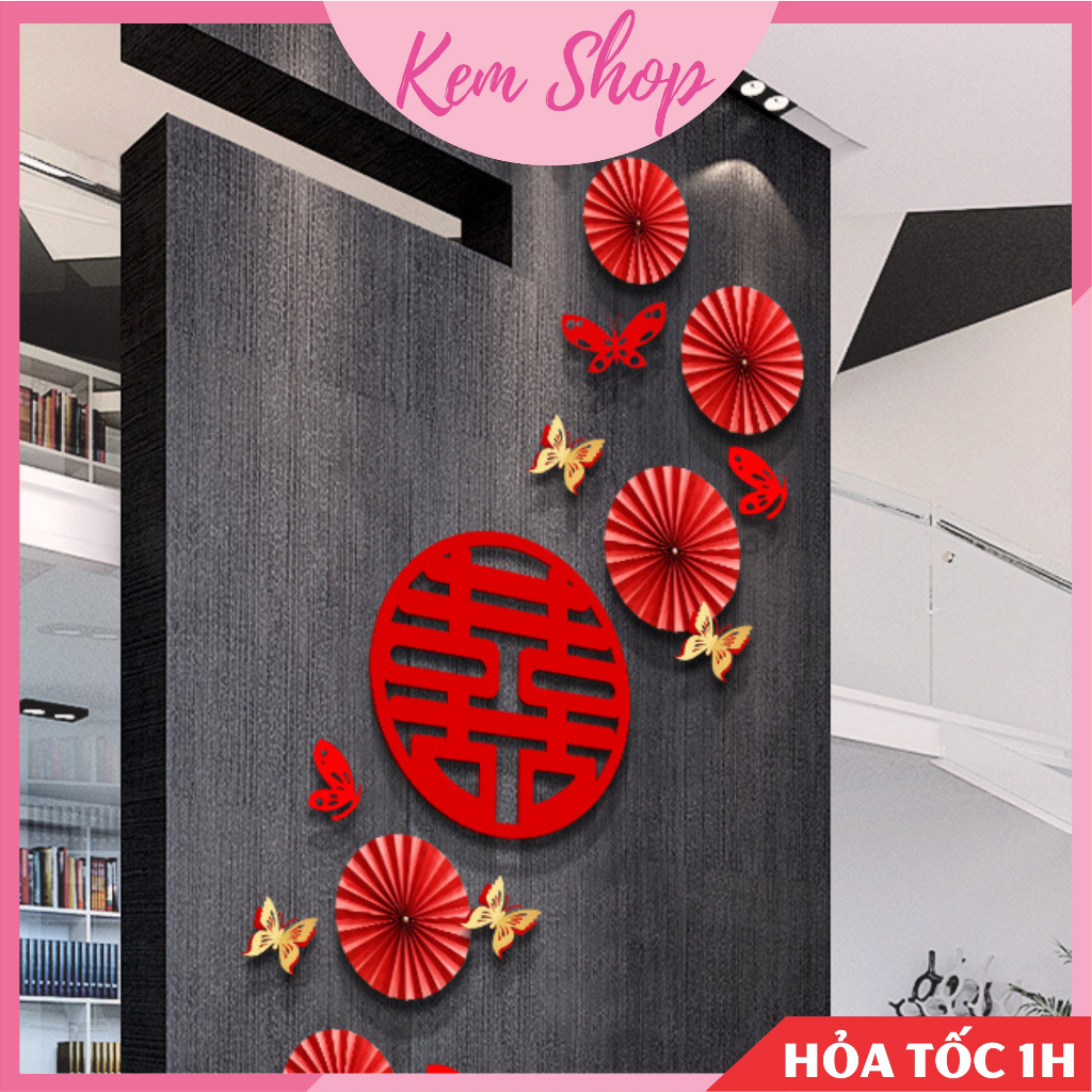 Set bướm trang trí kim tuyến dùng trang trí lễ tết, đám cưới, giỏ quà - KEMSHOP K350